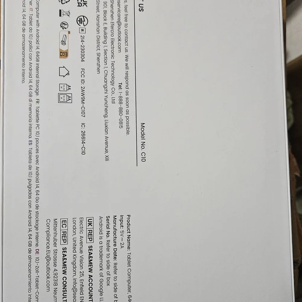 10.1inch Tablet 8GB RAM+64GB ROM (Expandable up to 1TB), WiFi